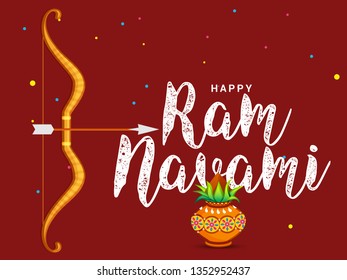 Illustration Of Religious Happy Ram Navami Background.