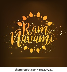 Illustration Of Religious Happy Ram Navami Background.