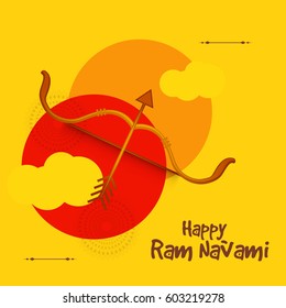 Illustration Of Religious Happy Ram Navami Background.