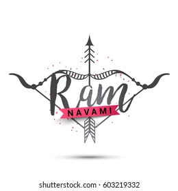 Illustration Of Religious Happy Ram Navami Background.