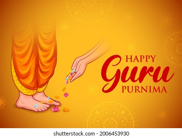 illustration of religious holiday background for Happy Guru Purnima festival celebrated in India