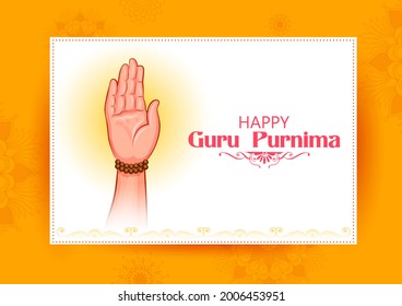 illustration of religious holiday background for Happy Guru Purnima festival celebrated in India