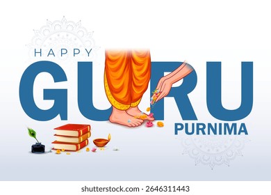 illustration of religious holiday background for Happy Guru Purnima festival celebrated in India