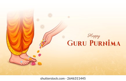 illustration of religious holiday background for Happy Guru Purnima festival celebrated in India