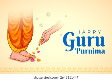 illustration of religious holiday background for Happy Guru Purnima festival celebrated in India