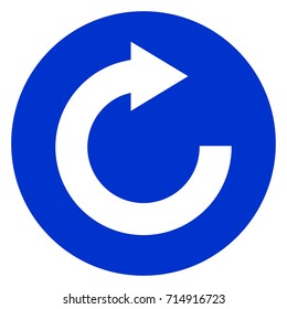 Illustration of reload blue circle icon
