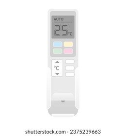It is an illustration of a remote control for air conditioning and a remote control holder.