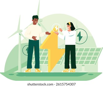 Illustration of Renewable Energy Collaboration