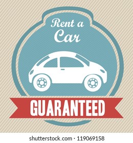 Illustration of rent a car, Vintage label illustration, vector illustration