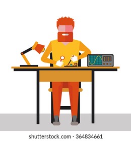 illustration of the repair of electronics in vector format eps10