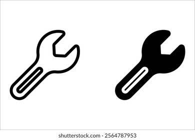 Illustration of repair tools icon set. tool marks and symbols. settings icon. Wrench. Serve