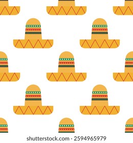 Illustration repeat mexico hat unique design with blank background
