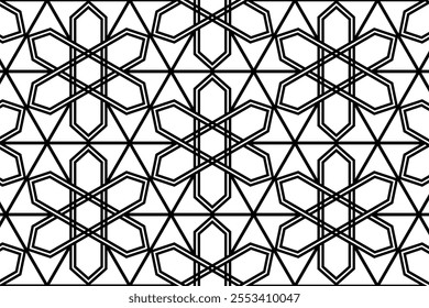 illustration of repetition wall decoration ornament hexagonal  vector wallpaper background