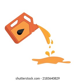 Illustration of replacement motor oil in an internal combustion engine. Picture of motor, engine oil tank, flat style. Service concept and repair. eps 10