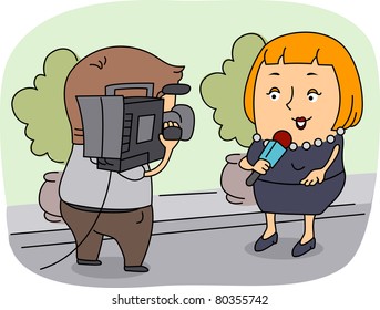 Illustration of a Reporter at Work