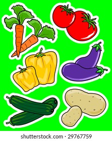 Illustration representing different pairs of vegetables