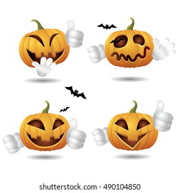 Illustration representing a Halloween pumpkin.