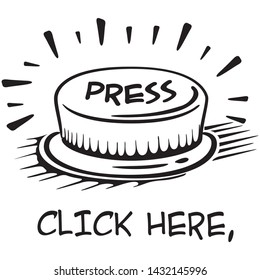 Illustration representing icon button click, switch, push, art line. Ideal for informational, institutional materials and templates