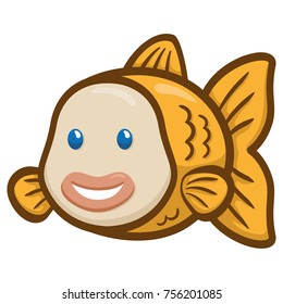 Illustration representing icon mascot goldfish. Ideal for veterinary materials and pet shop