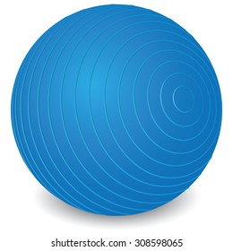 Illustration representing object for exercises and physical therapy pilates ball gym equipment. Ideal for catalogs and educational material and institutional