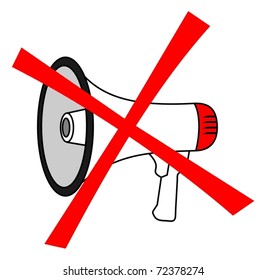 Illustration representing the prohibition of using megaphone
