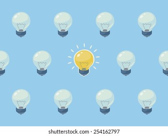 Illustration representing successful brainstorming concept. 
