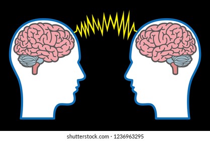 An illustration representing telepathy