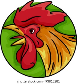 Illustration Representing the Year of the Rooster