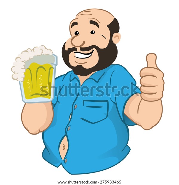 Illustration Represents Person Fat Bald Man Stock Vector (Royalty Free ...