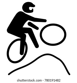 Illustration represents pictogram of freestyle bike sport, games with BMX. Ideal for sports and institutional materials