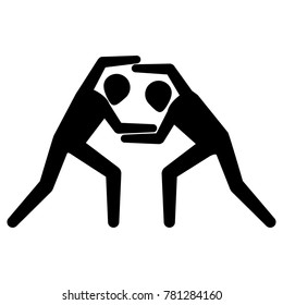 Illustration represents pictogram of greco roman sport, fighting game. Ideal for sports and institutional materials