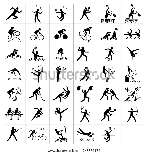 さまざまなスポーツの絵文字を描いたイラトス スポーツや制度の材料に最適 のベクター画像素材 ロイヤリティフリー