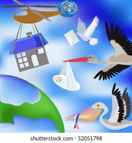 The illustration represents realization of various human desires