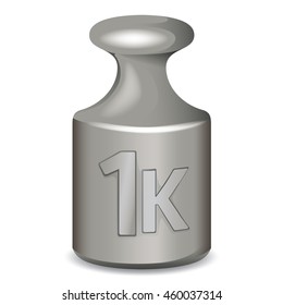 Illustration represents a weight of one kilogram unit of measurement. Ideal for educational and institutional materials