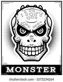 An illustration of a reptilian on a poster.