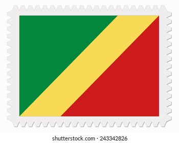 illustration Republic of the Congo flag stamp