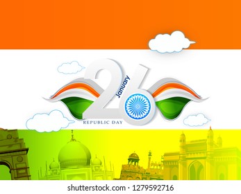 illustration of republic day. 26 january background