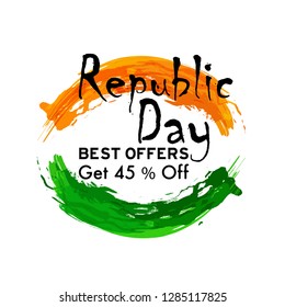 Illustration Of Republic Day Discount Offer,Sale Poster Or Banner Background.