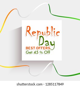 Illustration Of Republic Day Discount Offer,Sale Poster Or Banner Background.