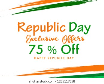 Illustration Of Republic Day Discount Offer,Sale Poster Or Banner Background.