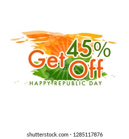 Illustration Of Republic Day Discount Offer,Sale Poster Or Banner Background.