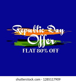 Illustration Of Republic Day Discount Offer,Sale Poster Or Banner Background.