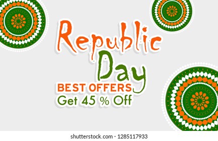 Illustration Of Republic Day Discount Offer,Sale Poster Or Banner Background.