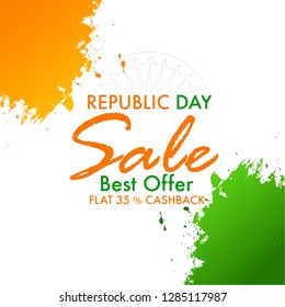 Illustration Of Republic Day Discount Offer,Sale Poster Or Banner Background.