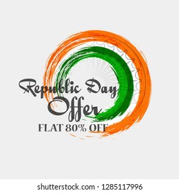 Illustration Of Republic Day Discount Offer,Sale Poster Or Banner Background.