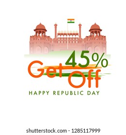 Illustration Of Republic Day Discount Offer,Sale Poster Or Banner Background.