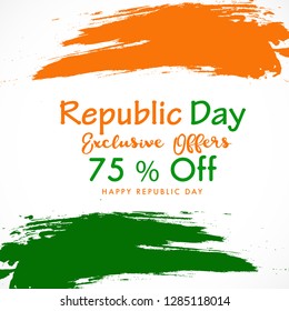 Illustration Of Republic Day Discount Offer,Sale Poster Or Banner Background.