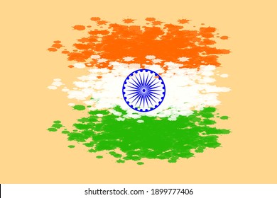 illustration of republic day of India background celebration, 26 January india republic day background with indian flag tri color grunge  concept .suitable for greeting card, poster and banner.
