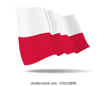 Illustration Indonesia Flag Waving Isolated On Stock Vector (royalty 