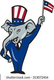 Illustration Republican Elephant Mascot Republican Waving Stock Vector ...